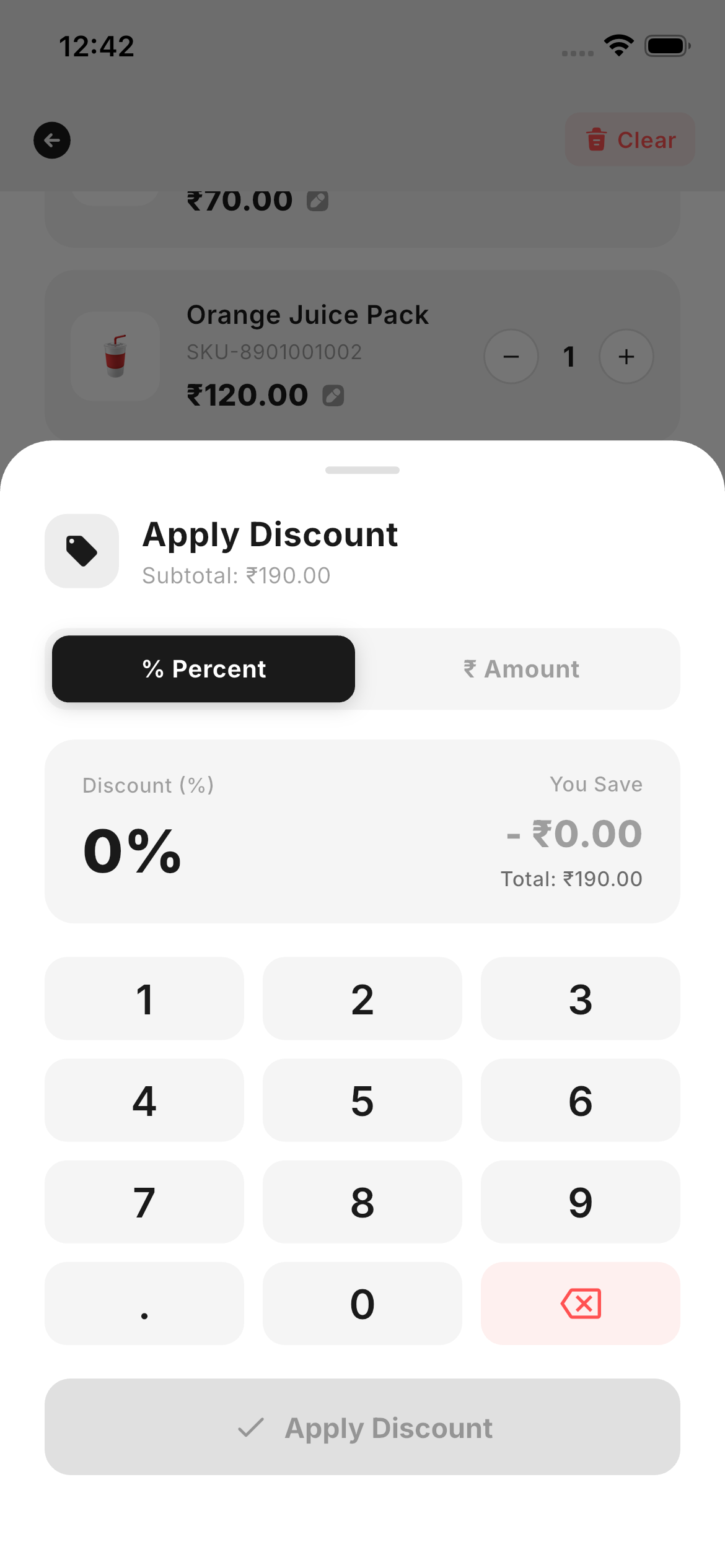 Checkout discount sheet